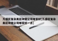 万盛区复杂美区块链公司哪家好[万盛区复杂美区块链公司哪家好一点]